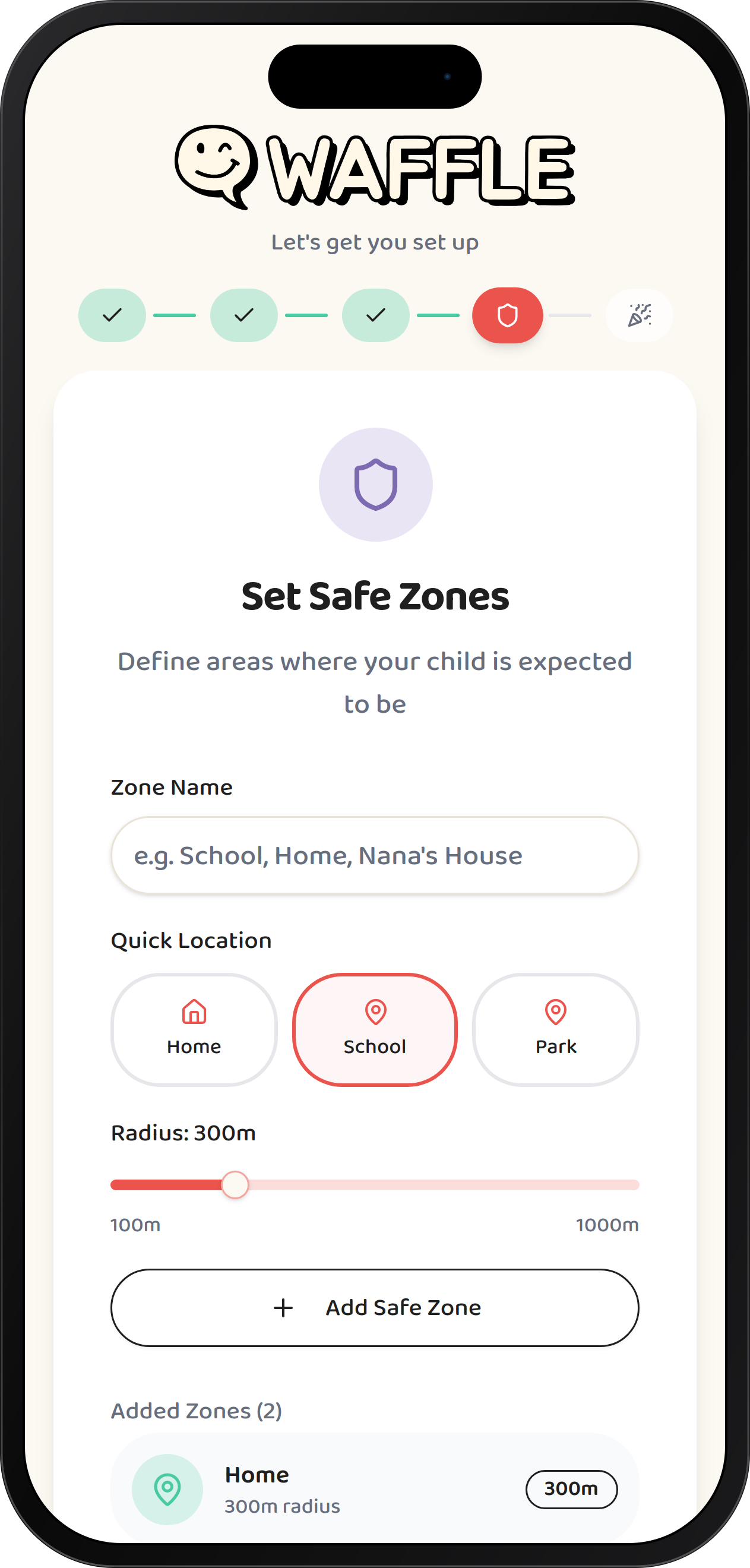 Configuring GPS safe zones and geofencing on the Chatterbox Go kids phone